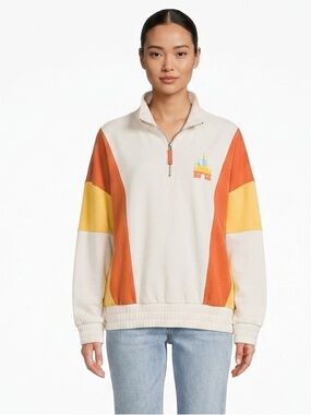 Disney Parks Disneyland Quarter Zip Colorblock Pullover NWOT Unisex XL